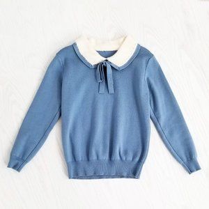 Pearl Collared Faux Fur Sweater